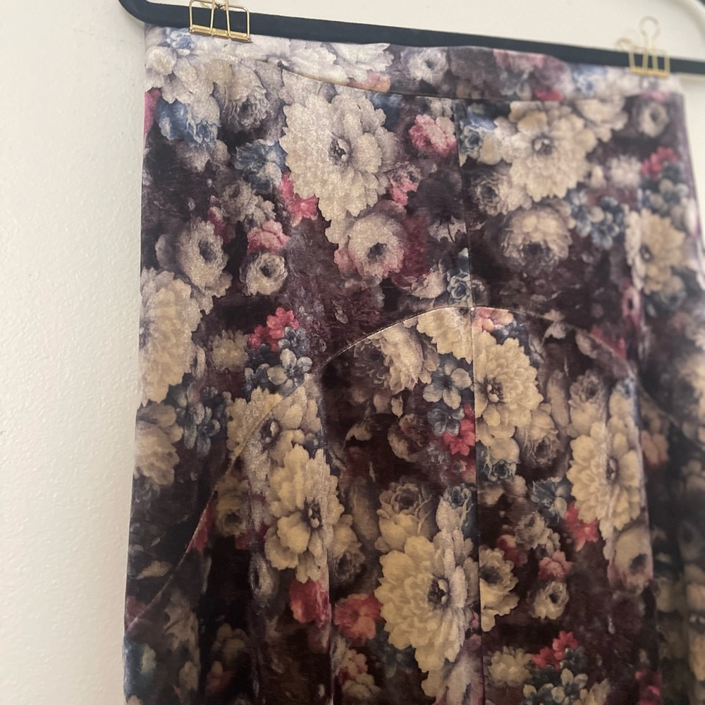 Velvet Floral Maxi Skirt